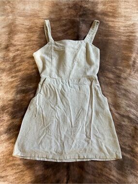 one clothing Light Olive Square-Neck Mini Dress